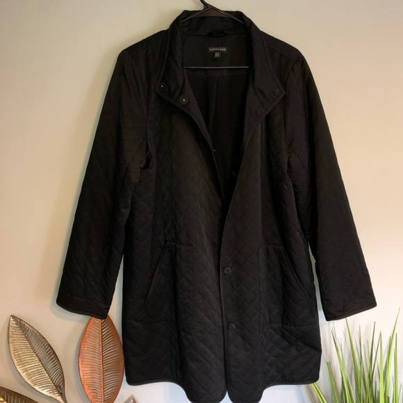 Eileen Fisher Quilted Long Jacket W/ Fleece Lining kk - Picture 10 of 16
